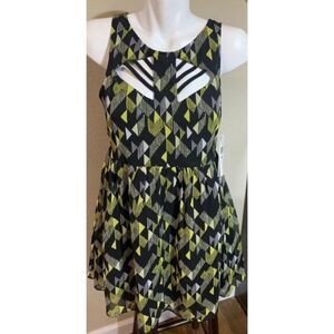 French Connection Black Yellow Beachwear Mini Dress XS